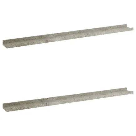Étagères murales 2 pcs Gris béton 100x9x3 cm 2