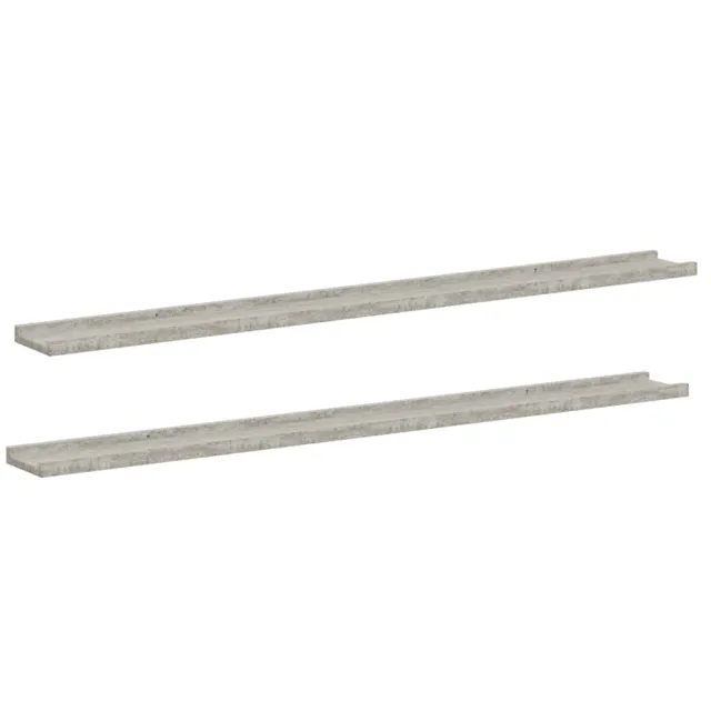 Étagères murales 2 pcs Gris béton 115x9x3 cm