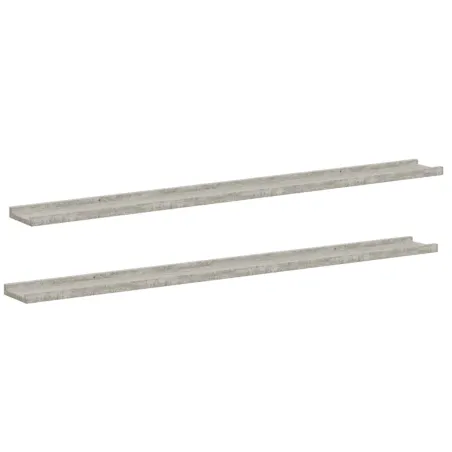 Étagères murales 2 pcs Gris béton 115x9x3 cm
