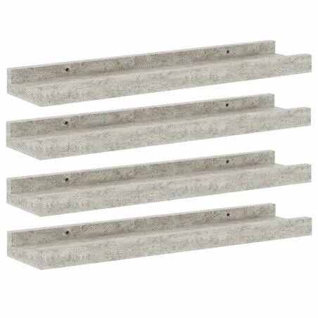 Étagères murales 4 pcs Gris béton 40x9x3 cm