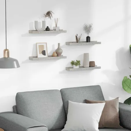 Étagères murales 4 pcs Gris béton 40x9x3 cm