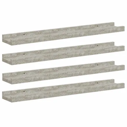 Étagères murales 4 pcs Gris béton 60x9x3 cm 2