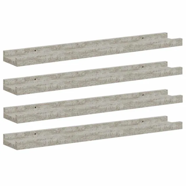 Étagères murales 4 pcs Gris béton 60x9x3 cm
