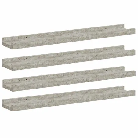 Étagères murales 4 pcs Gris béton 60x9x3 cm