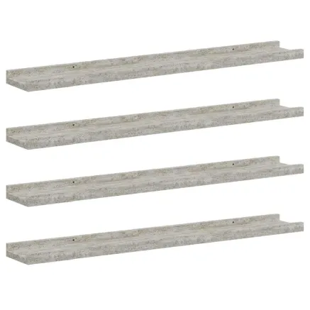 Étagères murales 4 pcs Gris béton 80x9x3 cm 2