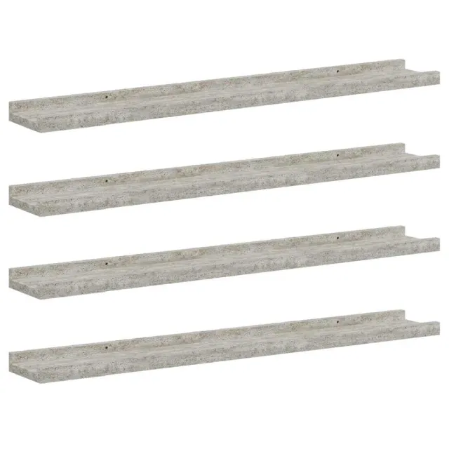 Étagères murales 4 pcs Gris béton 80x9x3 cm