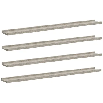 Étagères murales 4 pcs Gris béton 100x9x3 cm 2