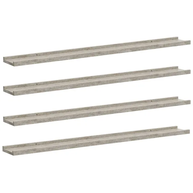 Étagères murales 4 pcs Gris béton 100x9x3 cm