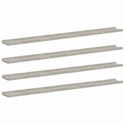 Étagères murales 4 pcs Gris béton 115x9x3 cm 2