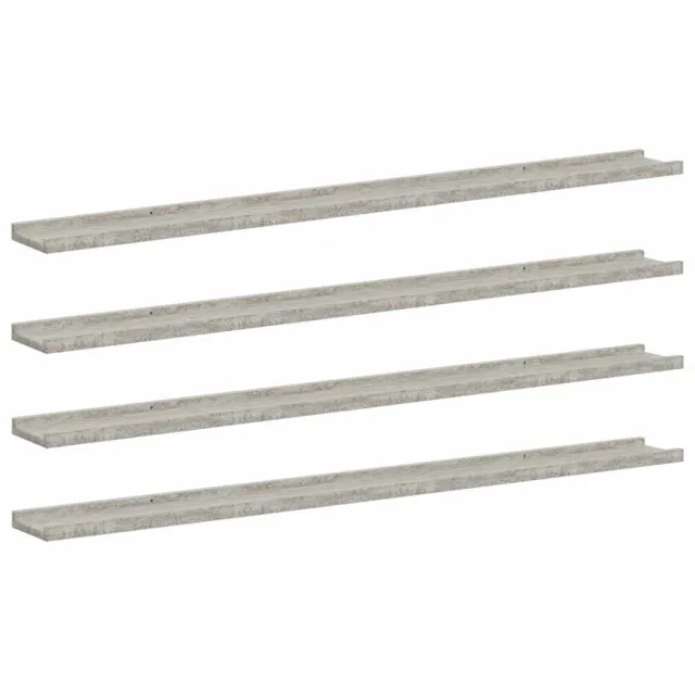 Étagères murales 4 pcs Gris béton 115x9x3 cm