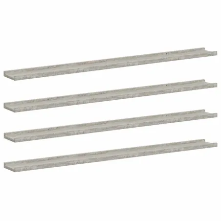 Étagères murales 4 pcs Gris béton 115x9x3 cm