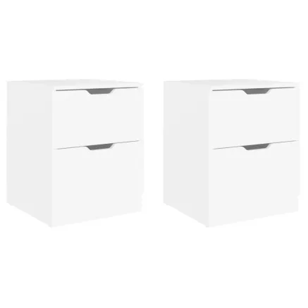 Tables de chevet 2 pcs blanc 40x40x50 cm bois d’ingénierie 2