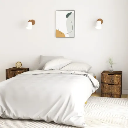 Tables de chevet 2 pcs chêne fumé 40x40x50 cm bois d'ingénierie