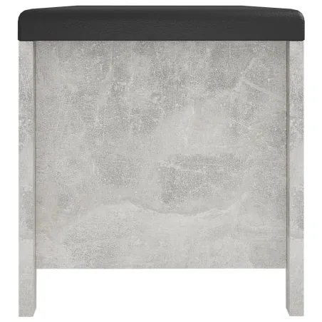 Boîte de rangement avec coussin Gris béton Bois d'ingénierie