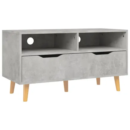 Meuble TV gris béton 90x40x48,5 cm bois d'ingénierie 2