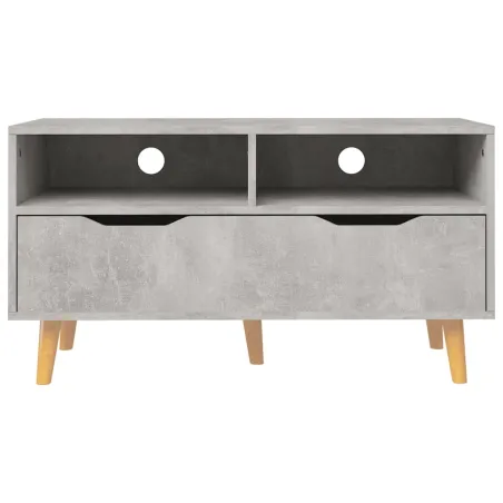 Meuble TV gris béton 90x40x48,5 cm bois d'ingénierie