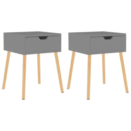 Tables de chevet 2 pcs Gris 40x40x56 cm Bois d'ingénierie 2