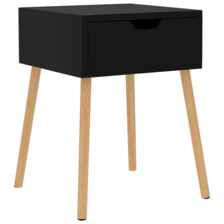 Table de chevet Noir brillant 40x40x56 cm Bois d'ingénierie 2