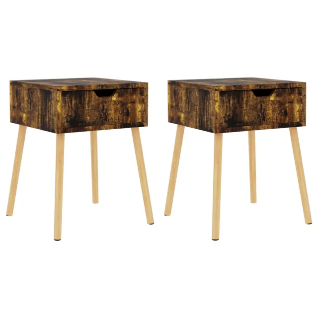 Tables de chevet 2 pcs Chêne fumé 40x40x56 cm Bois d'ingénierie