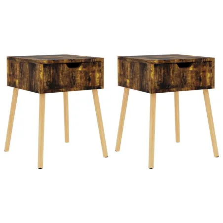 Tables de chevet 2 pcs Chêne fumé 40x40x56 cm Bois d'ingénierie
