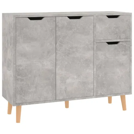 Buffet gris béton 90x30x72 cm bois d'ingénierie 2