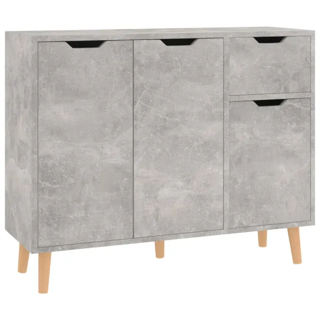 Buffet gris béton 90x30x72 cm bois d'ingénierie