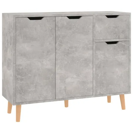 Buffet gris béton 90x30x72 cm bois d'ingénierie