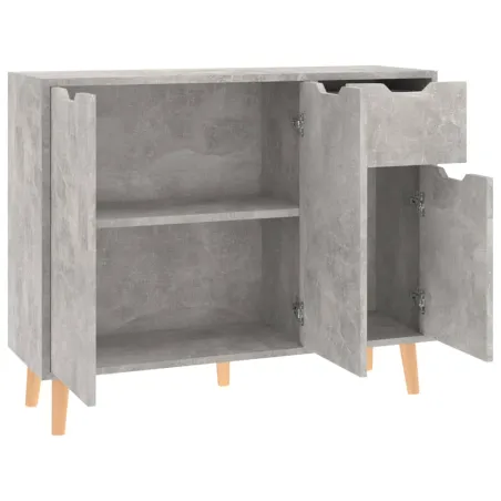 Buffet gris béton 90x30x72 cm bois d'ingénierie