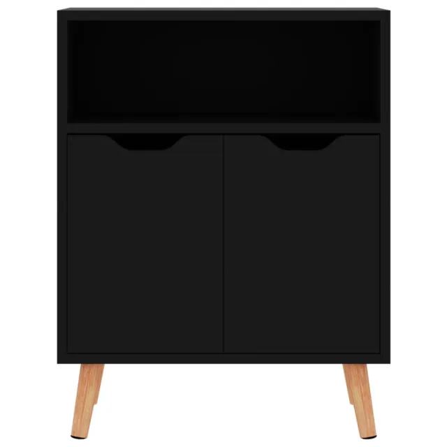 Buffet noir brillant 60x30x72 cm bois d'ingénierie