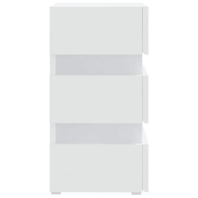 Table de chevet à LED blanc 45x35x67 cm bois d'ingénierie