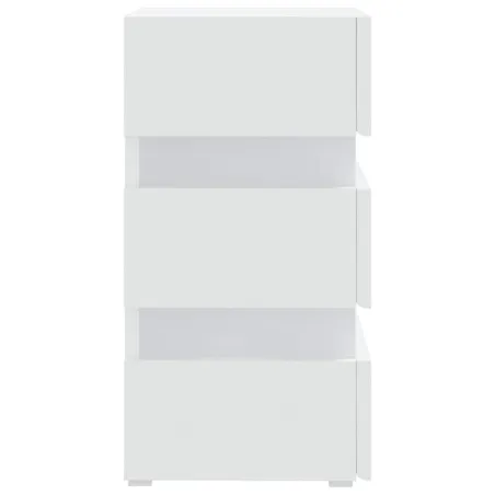 Table de chevet à LED blanc 45x35x67 cm bois d'ingénierie