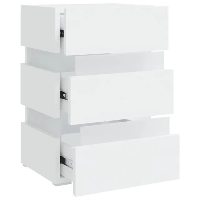 Table de chevet à LED blanc 45x35x67 cm bois d'ingénierie