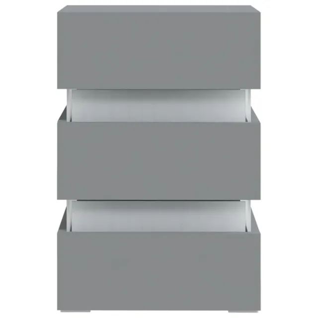 Table de chevet à LED Gris 45x35x67 cm Bois d'ingénierie