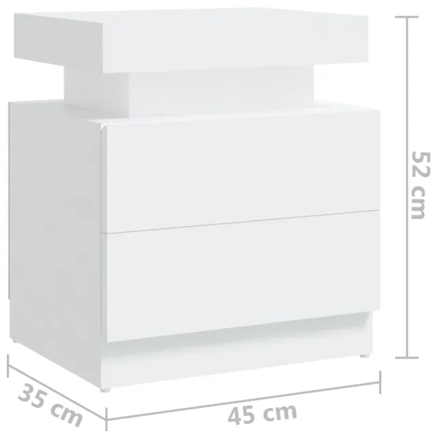 Table de chevet Blanc 45x35x52 cm Aggloméré
