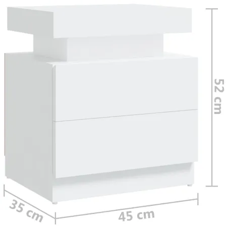 Table de chevet Blanc 45x35x52 cm Aggloméré