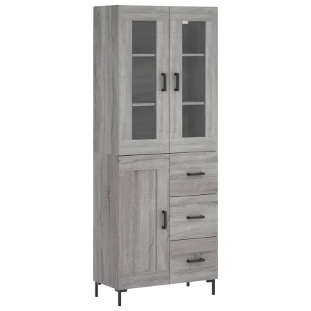 Buffet haut Sonoma gris 69,5x34x180 cm Bois d'ingénierie 2