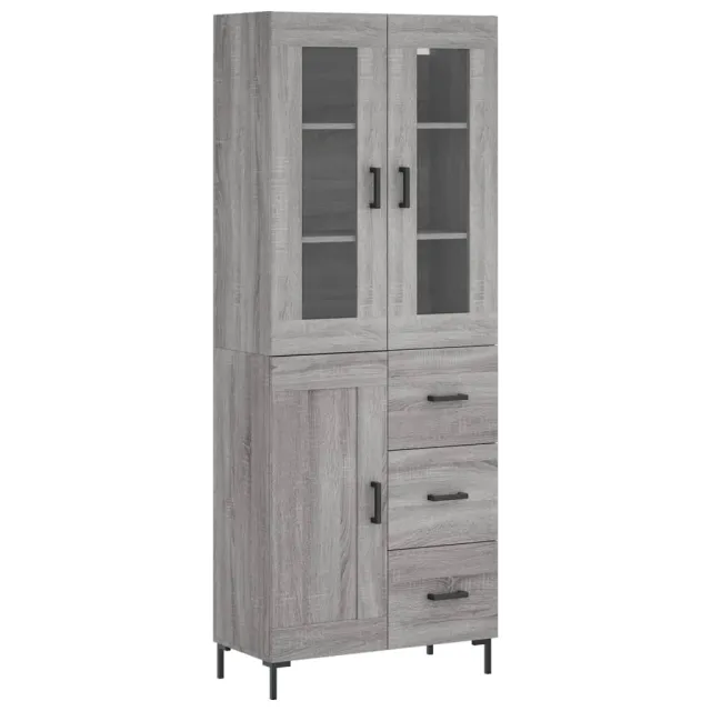 Buffet haut Sonoma gris 69,5x34x180 cm Bois d'ingénierie