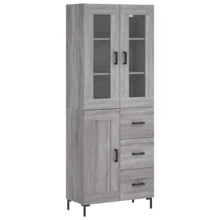 Buffet haut Sonoma gris 69,5x34x180 cm Bois d'ingénierie