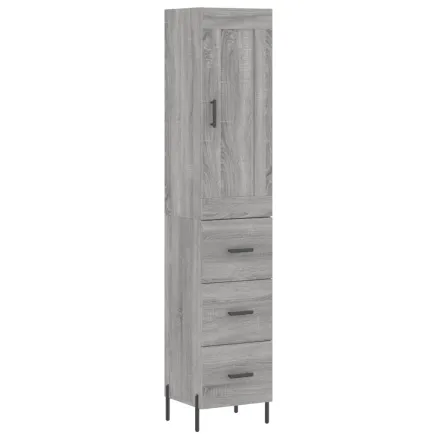 Buffet haut Sonoma gris 34,5x34x180 cm Bois d'ingénierie 2