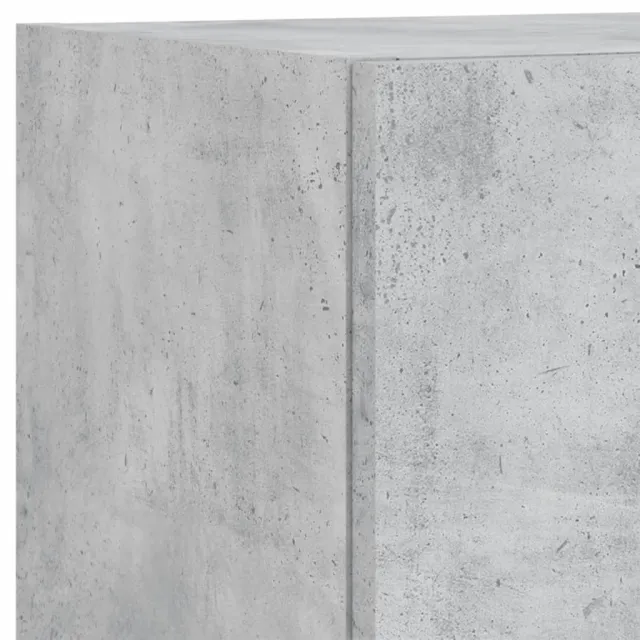 Unités murales TV avec LED 5 pcs gris béton bois d'ingénierie