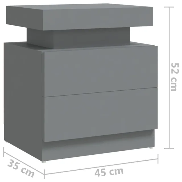Table de chevet Gris 45x35x52 cm Bois d'ingénierie