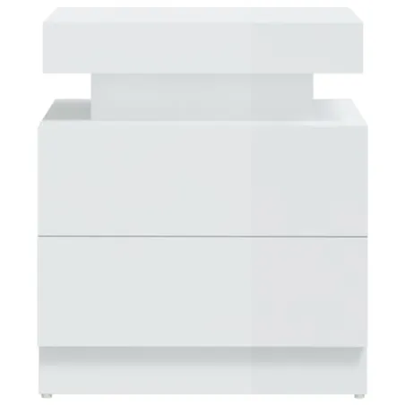 Table de chevet Blanc brillant 45x35x52 cm Bois d'ingénierie