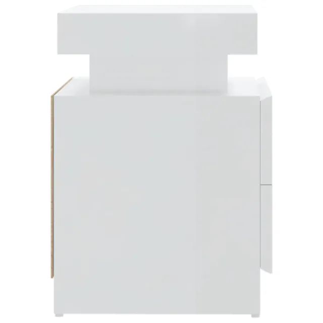Table de chevet Blanc brillant 45x35x52 cm Bois d'ingénierie