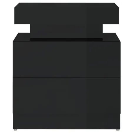 Table de chevet Noir brillant 45x35x52 cm Aggloméré