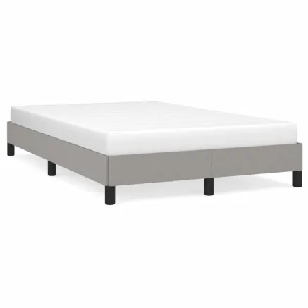 Cadre de lit sans matelas gris clair 120x190 cm tissu 2