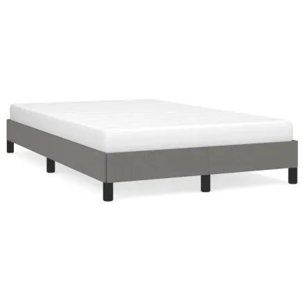 Cadre de lit sans matelas gris foncé 120x190 cm tissu 2