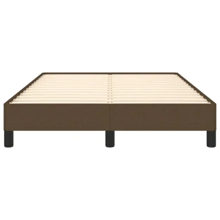Cadre de lit sans matelas marron foncé 120x190 cm tissu