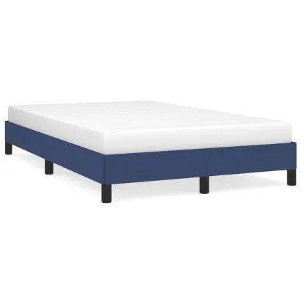 Cadre de lit sans matelas bleu 120x190 cm tissu 2