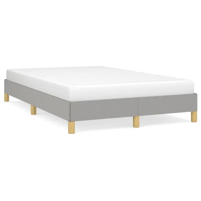 Cadre de lit sans matelas gris clair 120x190 cm tissu
