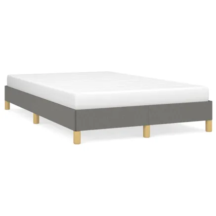 Cadre de lit sans matelas gris foncé 120x190 cm tissu 2